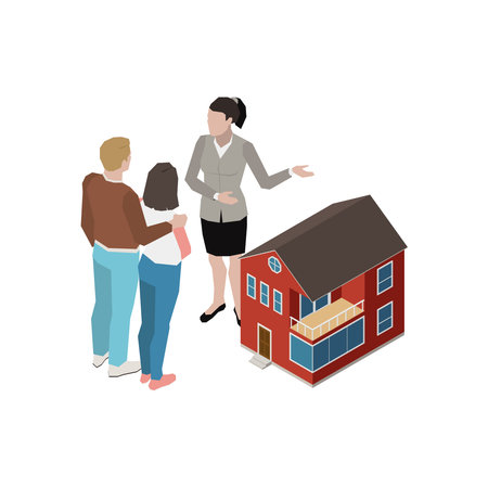 Isometric Real Estate Agentのイラスト素材