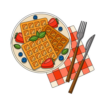 Breakfast Flat Illustrationのイラスト素材