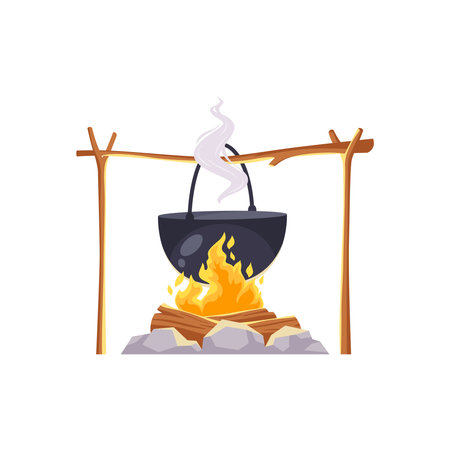 Camp Fire Illustrationのイラスト素材