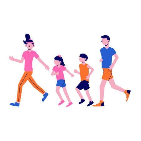 Family Fitness Illustrationのイラスト素材