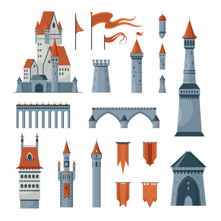 Castle Flat Setのイラスト素材