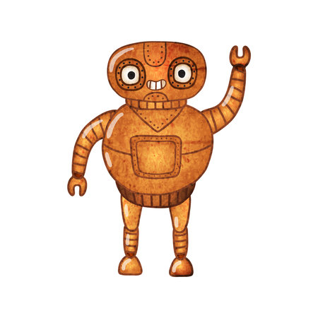 Cyborg Cartoon Iconのイラスト素材