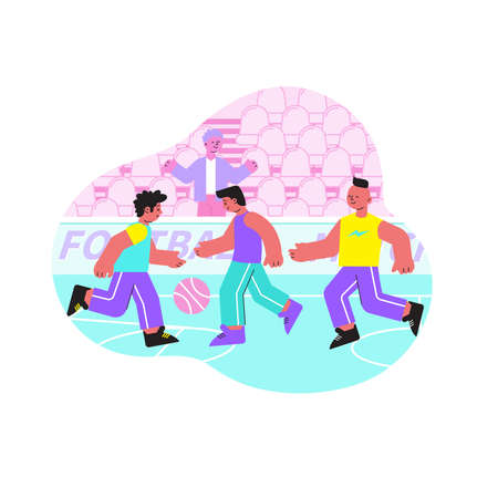 School Football Match Compositionのイラスト素材