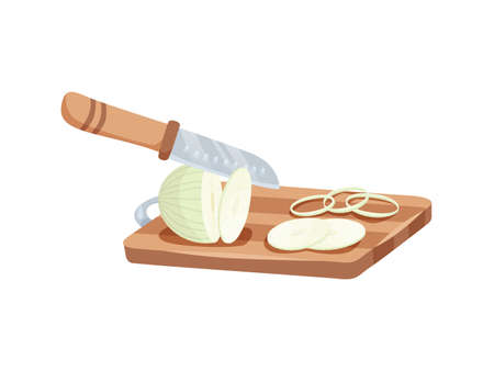Onion Carving Board Compositionのイラスト素材
