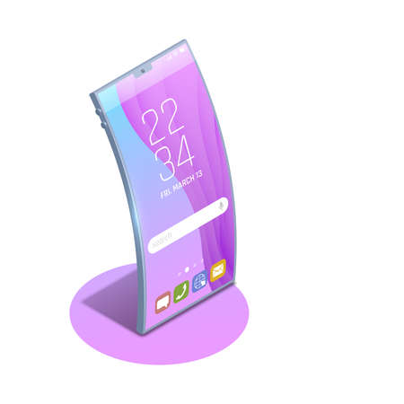 Foldable gadgets concepts isometric set of nine isolated images with various models of next...