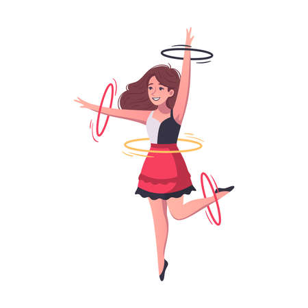 Hoop Dancer Cartoon Compositionのイラスト素材