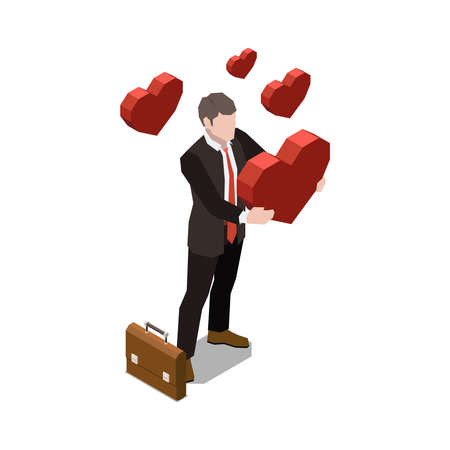 Love Hearts Businessman Compositionのイラスト素材