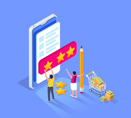 Rate Online Store Compositionのイラスト素材
