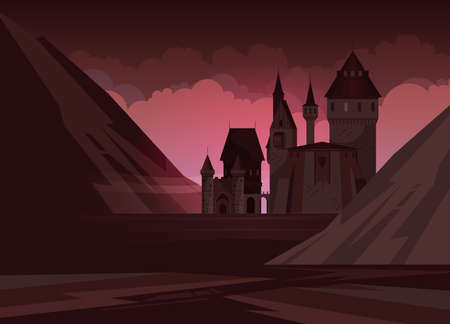 Castle Flat Illustrationのイラスト素材