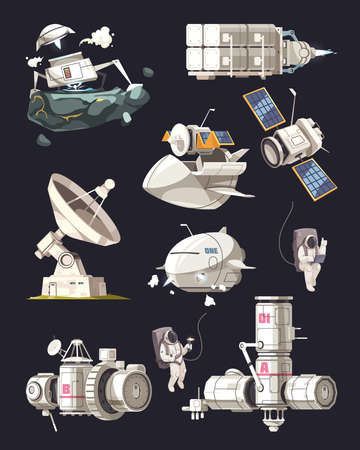 Space Exploration Equipment Setのイラスト素材