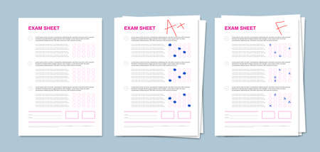 Realistic Exam Sheet Setのイラスト素材