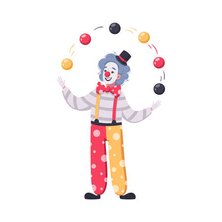 Clown Juggler Cartoon Compositionのイラスト素材