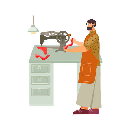 Making Heeled Shoes Compositionのイラスト素材