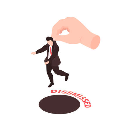 Isometric Dismissed Worker Compositionのイラスト素材