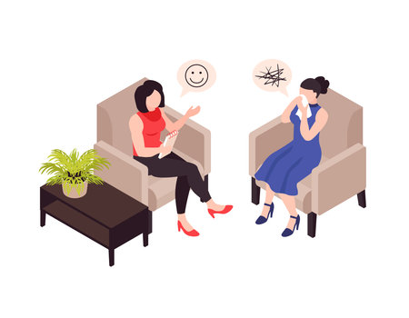 Depression Psychologist Therapy Compositionのイラスト素材