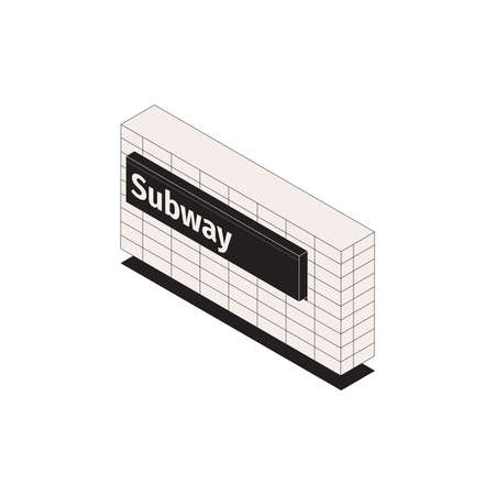 Subway Station Sign Compositionのイラスト素材