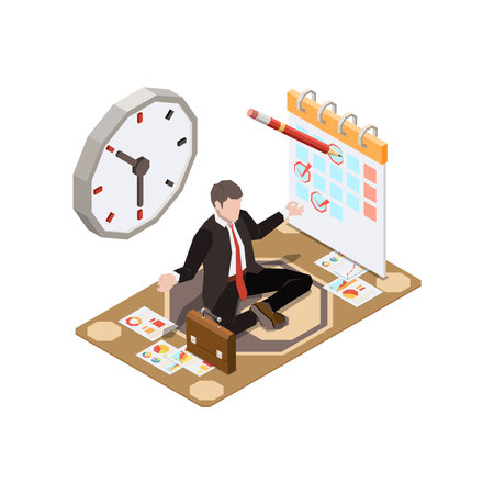 Business Yoga Concentration Compositionのイラスト素材