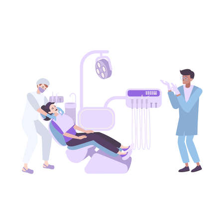 Dental Operation Flat Compositionのイラスト素材