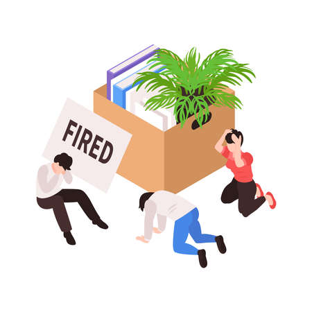 Fired Workers Belongings Compositionのイラスト素材
