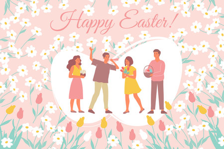 Happy Easter Greeting Cardのイラスト素材