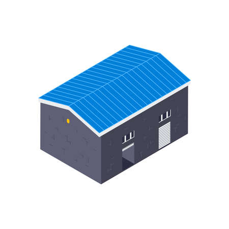 Warehouse Building Isometric Compositionのイラスト素材