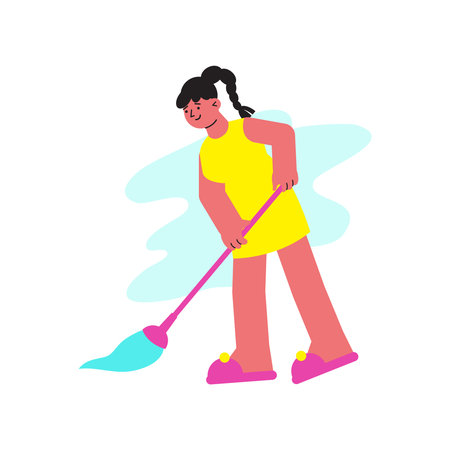 Wet Cleaning Flat Compositionのイラスト素材