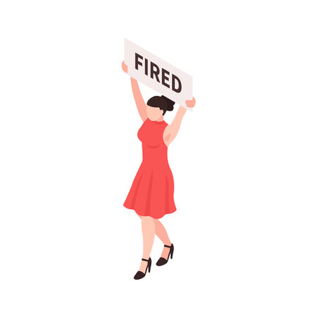 Fired Placard Woman Compositionのイラスト素材