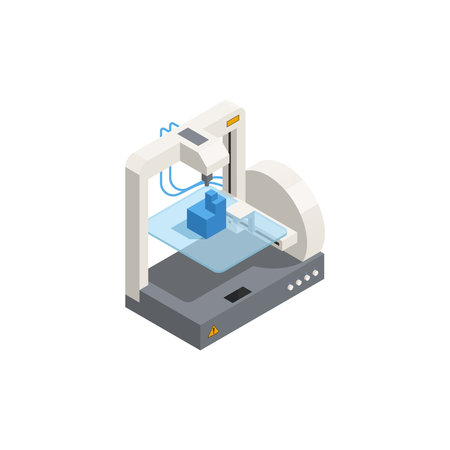 3D Printer Manipulation Compositionのイラスト素材