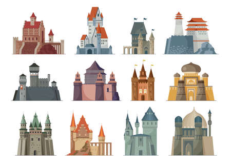 Castle Flat Setのイラスト素材