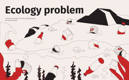Ecology problem concept illustrationのイラスト素材