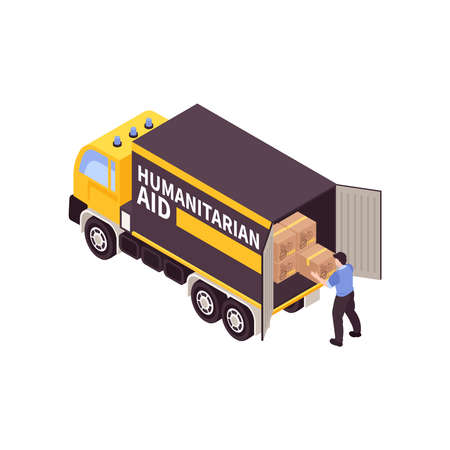 Humanitarian Aid Truck Compositionのイラスト素材