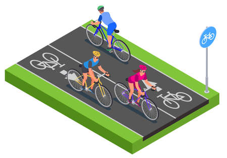 Bicycle Isometric Illustrationのイラスト素材