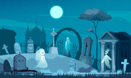 Old Cemetery Illustrationのイラスト素材