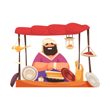 Eastern Market Stall Illustrationのイラスト素材