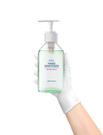 Sanitizer Dispenser Hand Compositionのイラスト素材