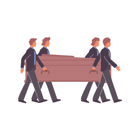 Funeral Procession Flat Compositionのイラスト素材
