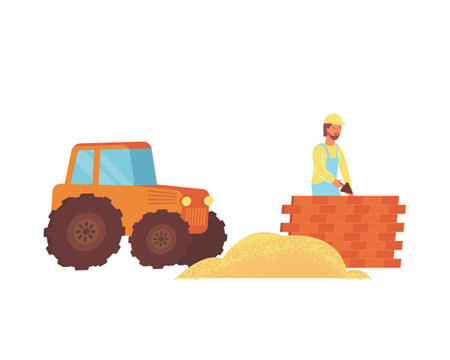 Construction Flat Iconのイラスト素材