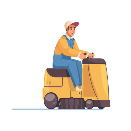 Flat Cleaner Illustrationのイラスト素材