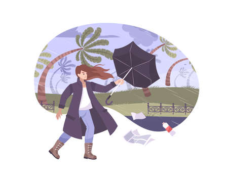 Tropical Wind Flat Compositionのイラスト素材