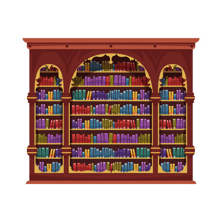 Vintage Book Cabinet Compositionのイラスト素材
