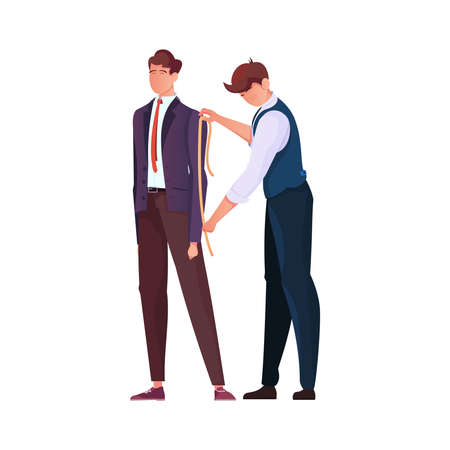 Measuring Jacket Tailor Compositionのイラスト素材