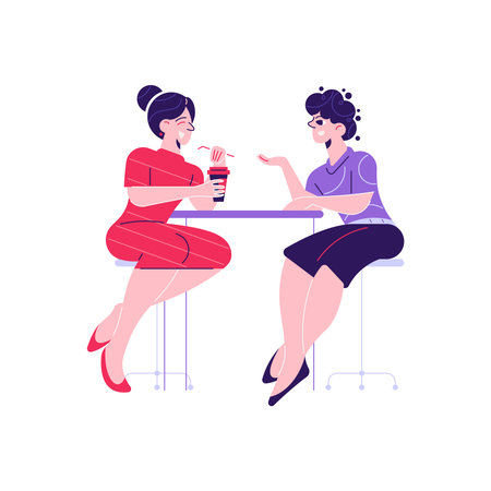 Chatting In Bar Compositionのイラスト素材
