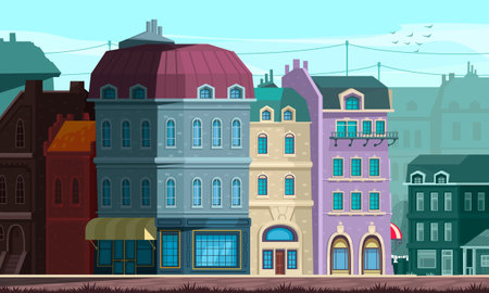 Architectural Housing Evolution Street Cornerのイラスト素材