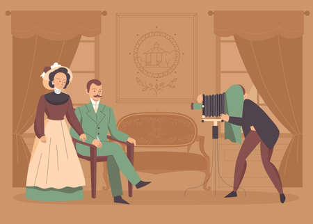 Vintage Photographer Backgroundのイラスト素材