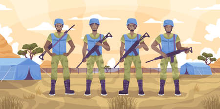 Peacekeepers Guard Flat Conceptのイラスト素材