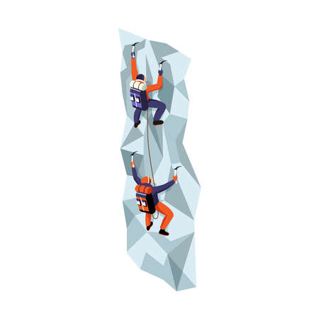Rock Climbing Isometric Illustrationのイラスト素材