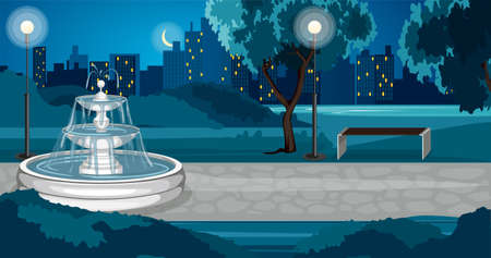 Night City Park Compositionのイラスト素材