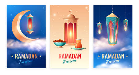Ramadan Vertical Cards Setのイラスト素材