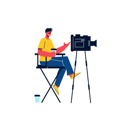 Cameraman Flat Iconのイラスト素材