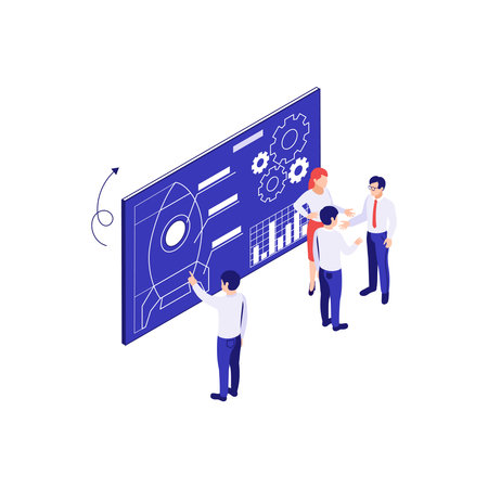Isometric Business Startupのイラスト素材
